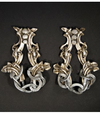 Boucles d'oreilles en aluminium et acier faites mains par Martine Brun
